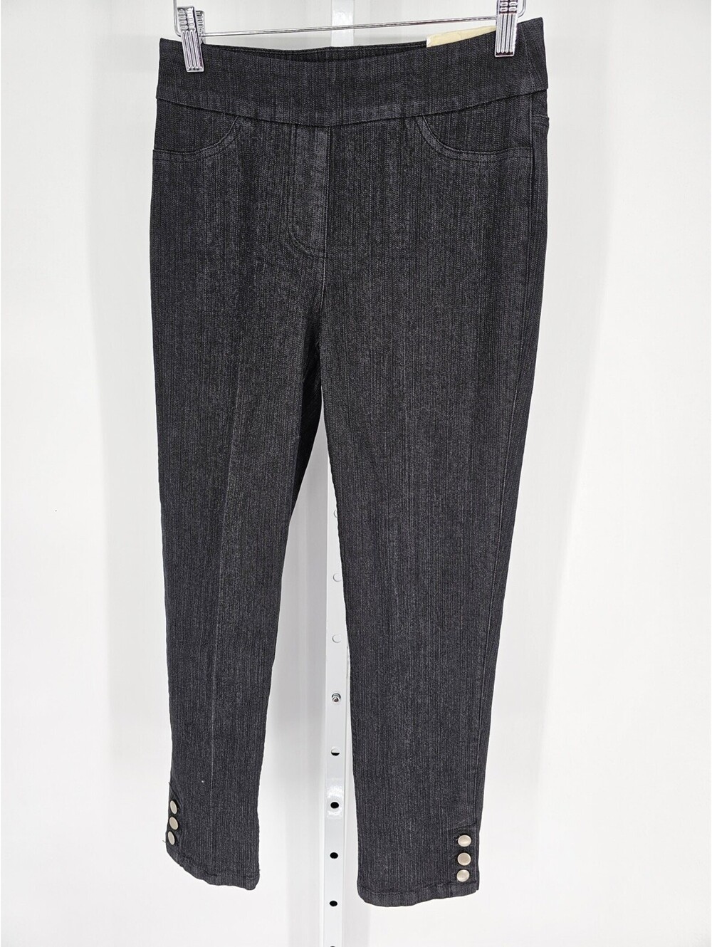 Soft Surroundings Womens Sz XS Straight Leg Crop Pull On Jeans Black NEW